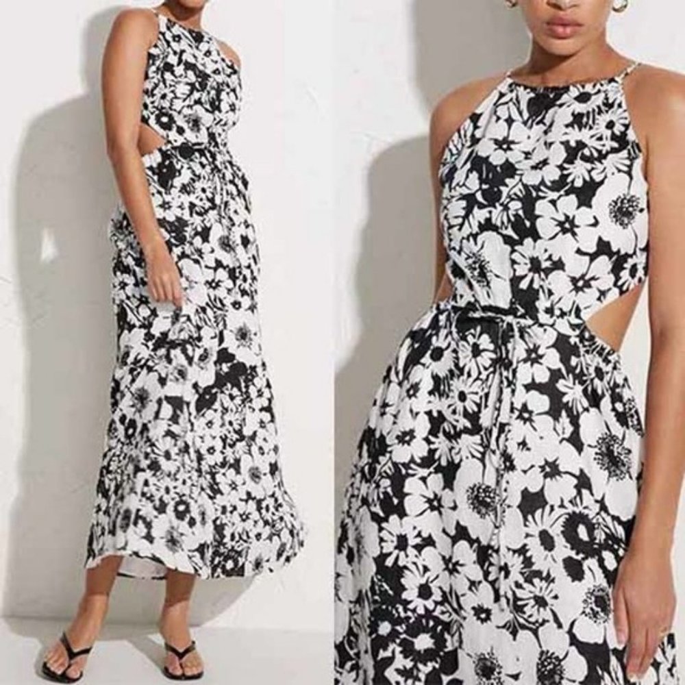 Faithfull The Brand La Piedra Cutout Maxi Dress Women's White Size: 2 NWT